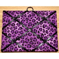 French Bulletin Board Photo Memo Board Purple Cheetah Print 7.1 x 9.4 inches   273407926002